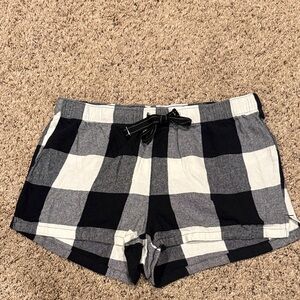Old Navy Black and White Plaid Athletic Shorts